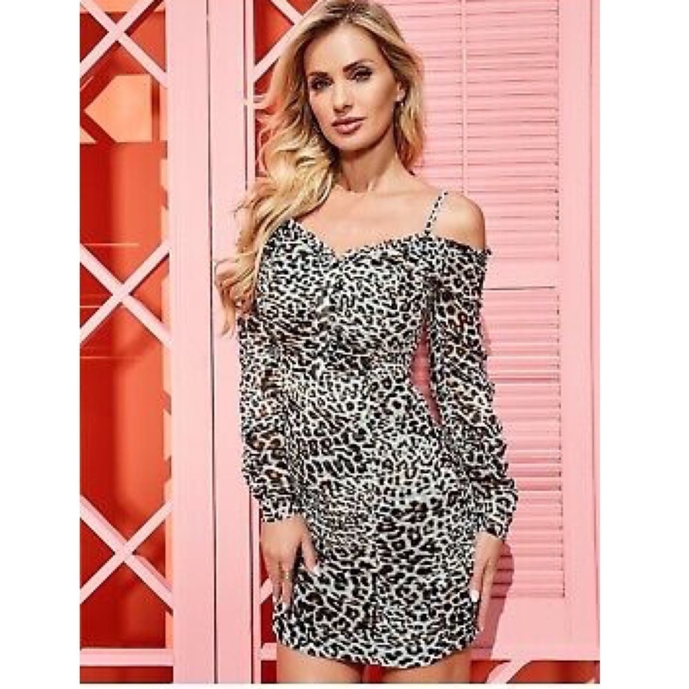 New GUESS BY MARCIANO Wild Cat Mini Dress SZ 0
